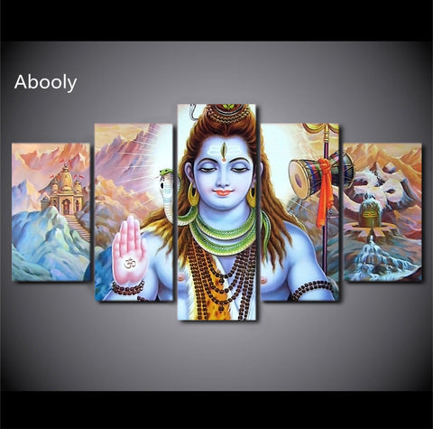 HD Printed 5 Piece Canvas Art  Shiva