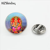 Vintage Ganesha Statue Collar Pin