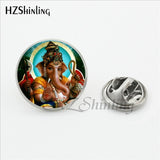 Vintage Ganesha Statue Collar Pin