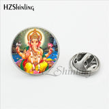 Vintage Ganesha Statue Collar Pin