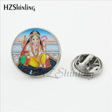 Vintage Ganesha Statue Collar Pin